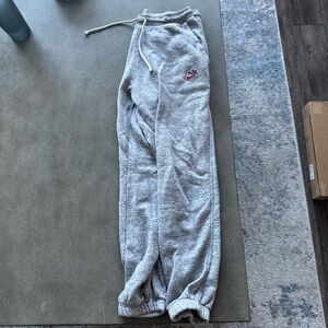 Nike Gray Sweatpants with Red Swoosh Patch
